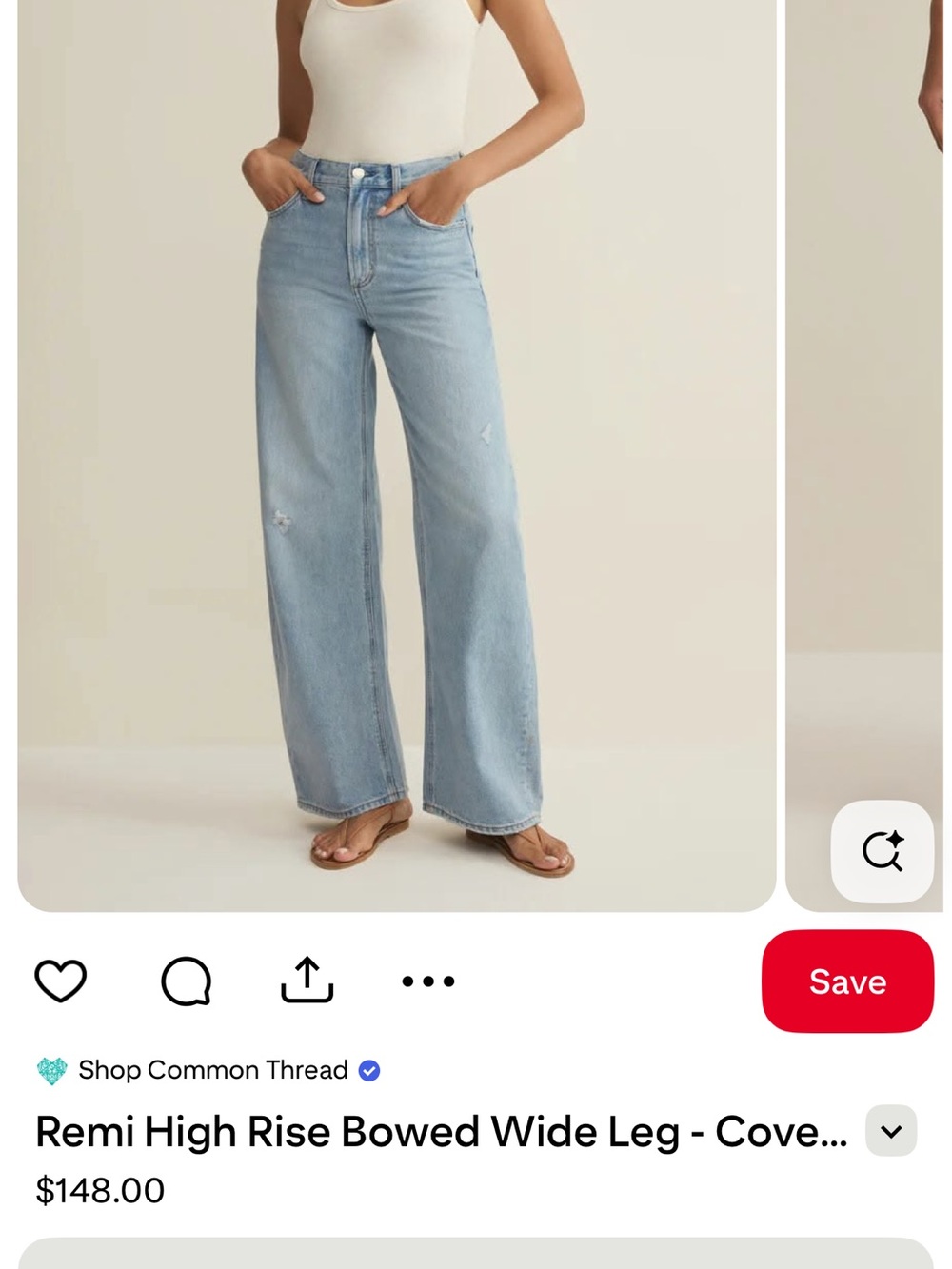ZSUPPLY SIZE 26 Remi High Rise Denim Bowed Pant - Light Blue